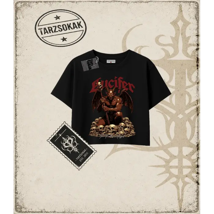 LUCIFER Kadın Crop Tişört