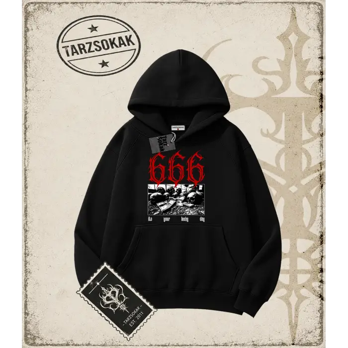 LUCKYDAY Oversize Unisex Kapşonlu Sweatshirt