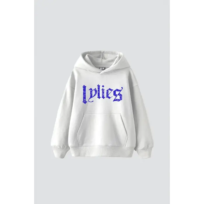 Lylies Baskılı Oversize Unisex Beyaz