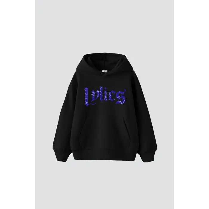 Lylies Baskılı Oversize Unisex Siyah