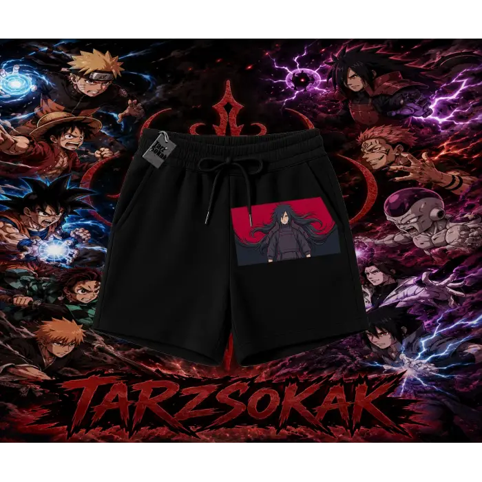 Madara Uchiha Naruto Anime Karakteri Unisex Şort Beyaz