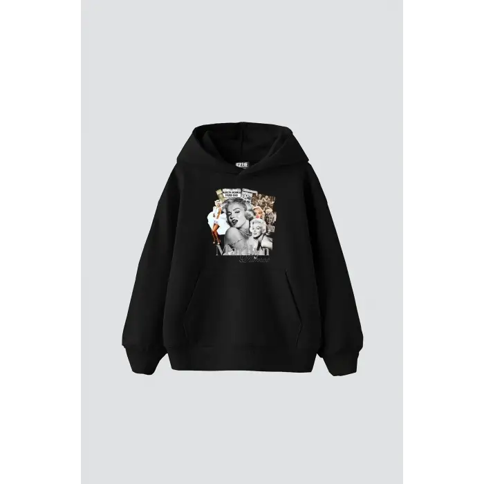 Marilyn Monroe Baskılı Oversize Unisex Siyah
