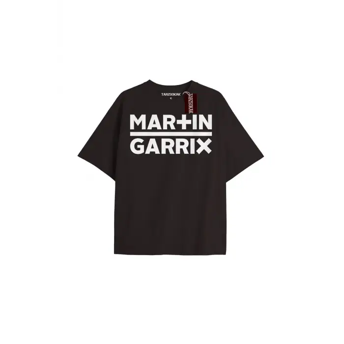 MARTIN GARRI Unisex Oversize Yazılı Tshirt SİYAH