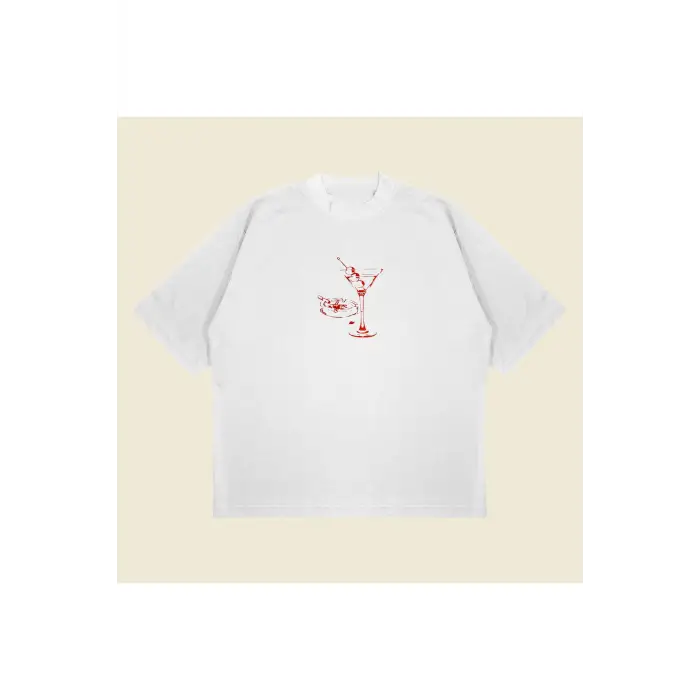 Martini W Cigarette Boxy Fit Oversize Unisex Tshirt – Baskılı Tişört |