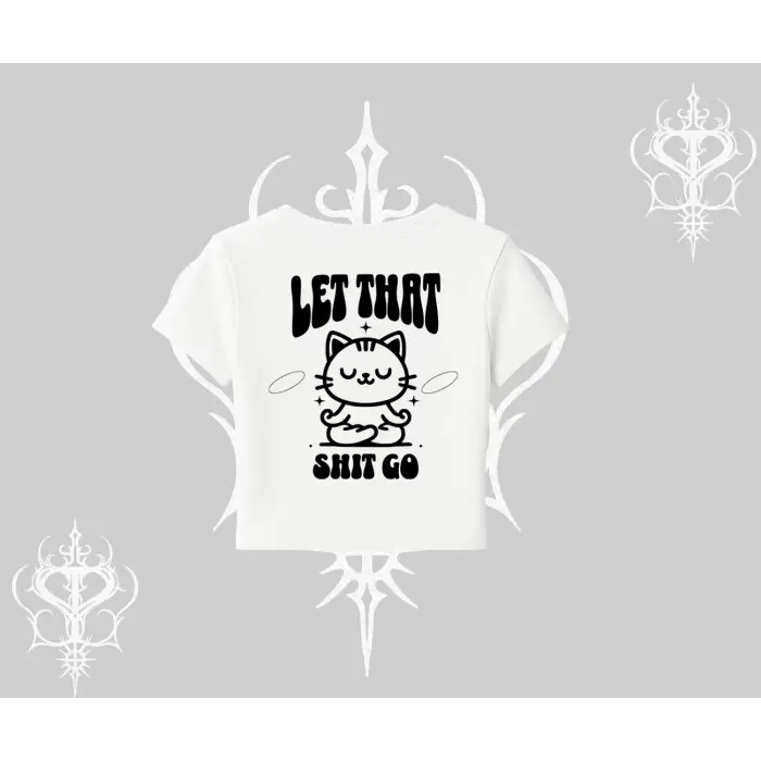 Meditasyon Yapan Kedi Baskılı Babby Tee Tshirt