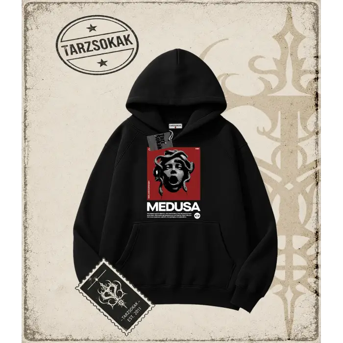MEDUSA   Oversize Unisex Kapşonlu Sweatshirt