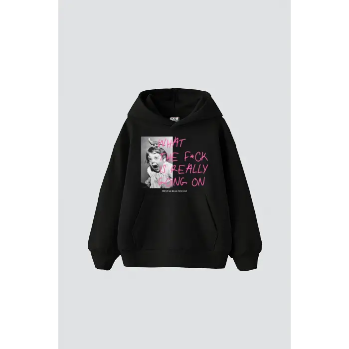 Mental Health Baskılı Oversize Unisex Siyah