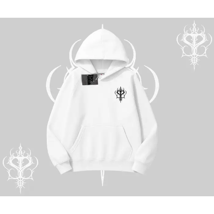 Meowsic Purrfect Kedi Arka Baskılı Kapşonlu Sweatshirt