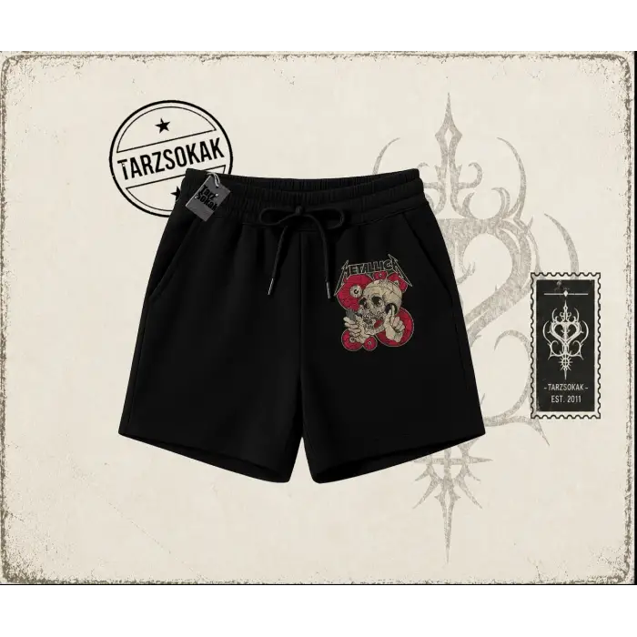 Metallica Kadın Unisex Şort Beyaz