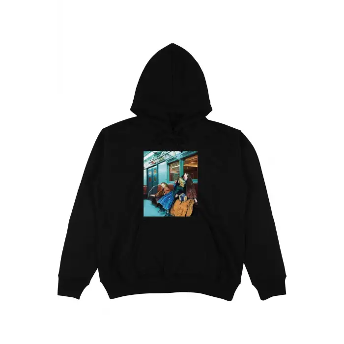Metro Siyah Oversize Unisex Kapüşonlu Sweatshirt Hoodie