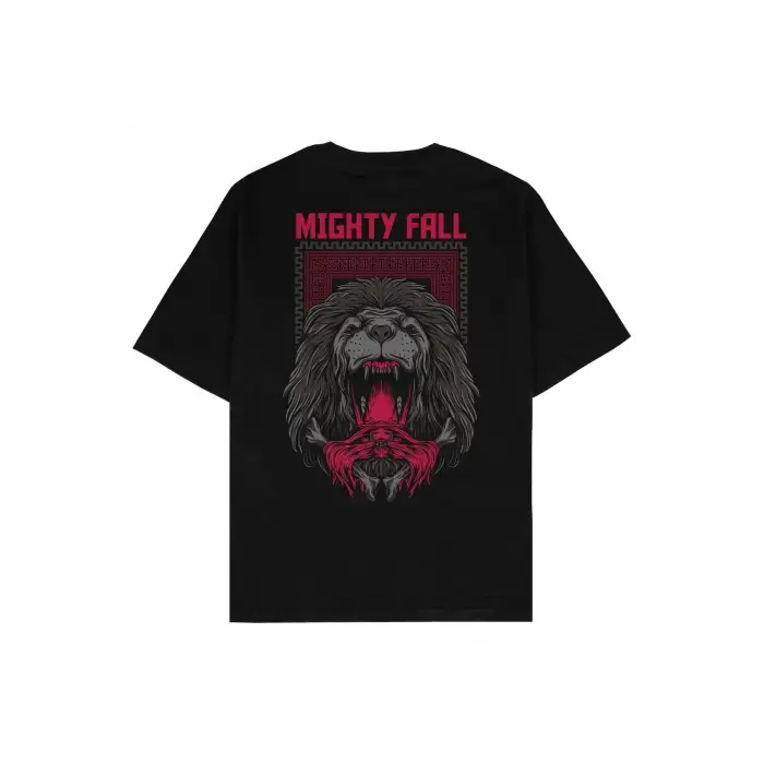 Mighty Fall Siyah Oversize Unisex T-shirt