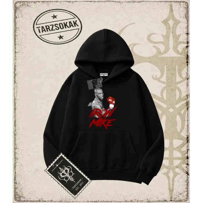 MIKE Oversize Unisex Kapşonlu Sweatshirt