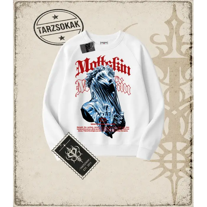 MOLTSKIN   Oversize Unisex Bisiklet Yaka Sweatshirt