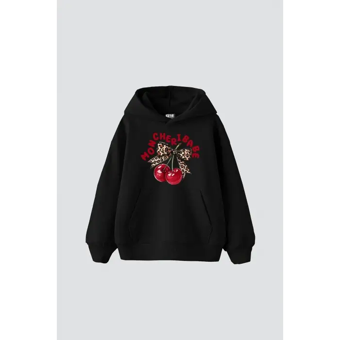 Mon Cherie Baskılı Oversize Unisex Siyah