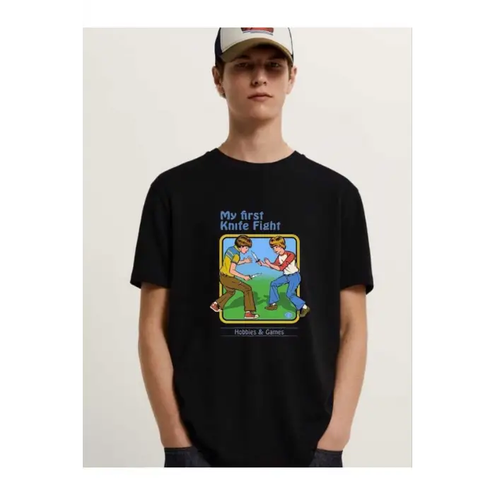 My First Knife Fight Baskılı Tshirt