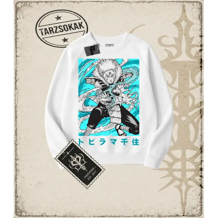Naruto Anime Baskılı Oversize Unisex Bisiklet Yaka Sweatshirt
