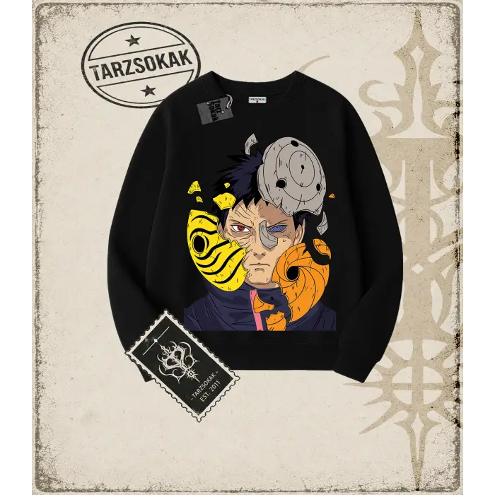 Naruto Anime Baskılı Oversize Unisex Bisiklet Yaka Sweatshirt