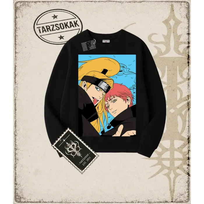 Naruto Anime Baskılı Oversize Unisex Bisiklet Yaka Sweatshirt