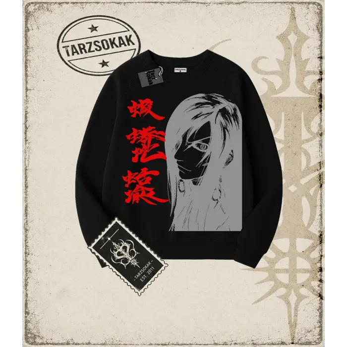 Naruto Anime Baskılı Oversize Unisex Bisiklet Yaka Sweatshirt