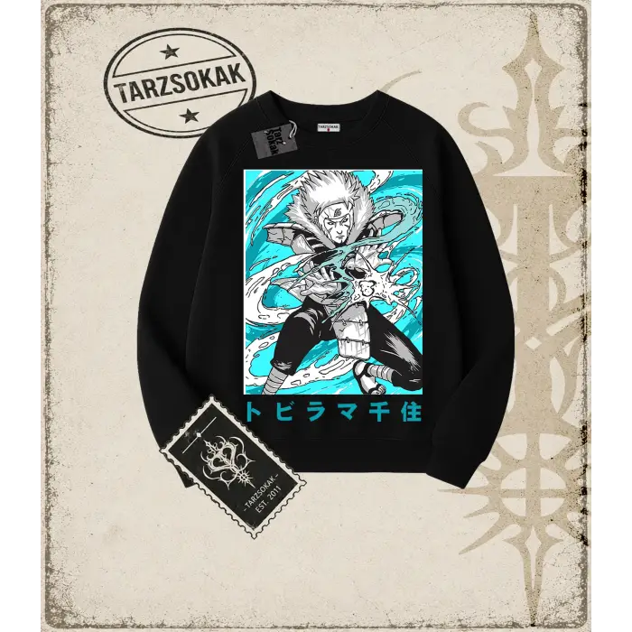 Naruto Anime Baskılı Oversize Unisex Bisiklet Yaka Sweatshirt