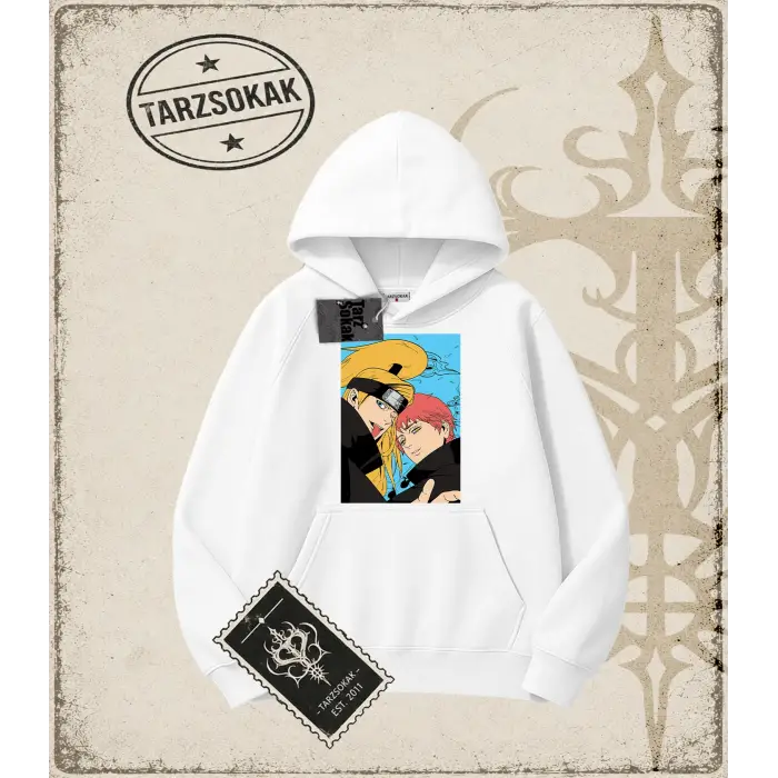 Naruto Anime Baskılı Oversize Unisex Kapşonlu Sweatshirt