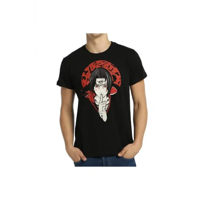Naruto Itachi Uchiha Siyah Erkek Anime Tişört B111-142s