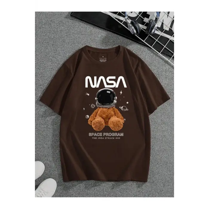 Nasa Baskılı Oversize Unisex T-Shirt