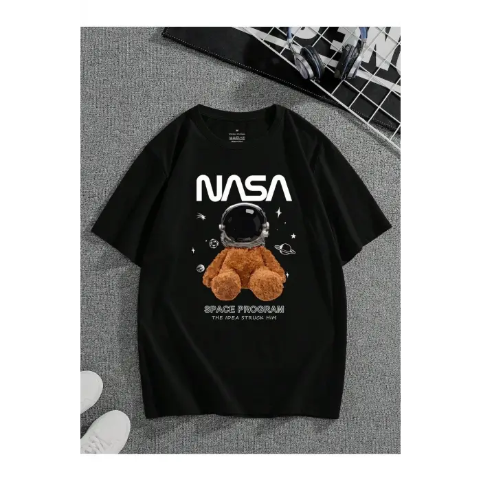 Nasa Baskılı Oversize Unisex T-Shirt