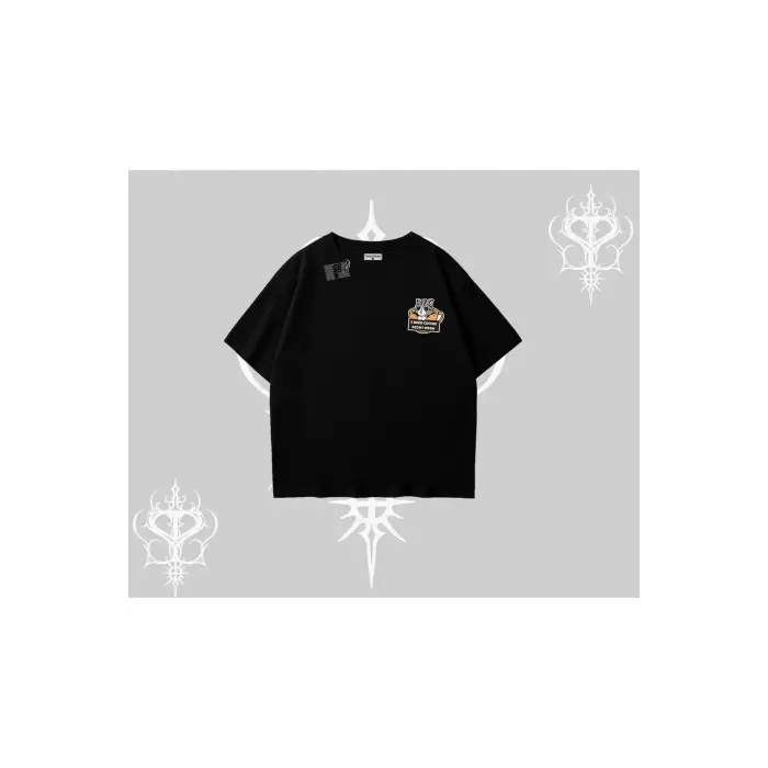 Need Coffee Right Meow Yazılı Kedi Baskılı Oversize Tshirt