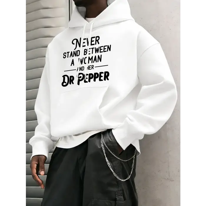 Never Stand Between A Woman Desenli Erkek Basic Kapüşonlu Üst Günlük 14 Renk Sweatshirt Polar