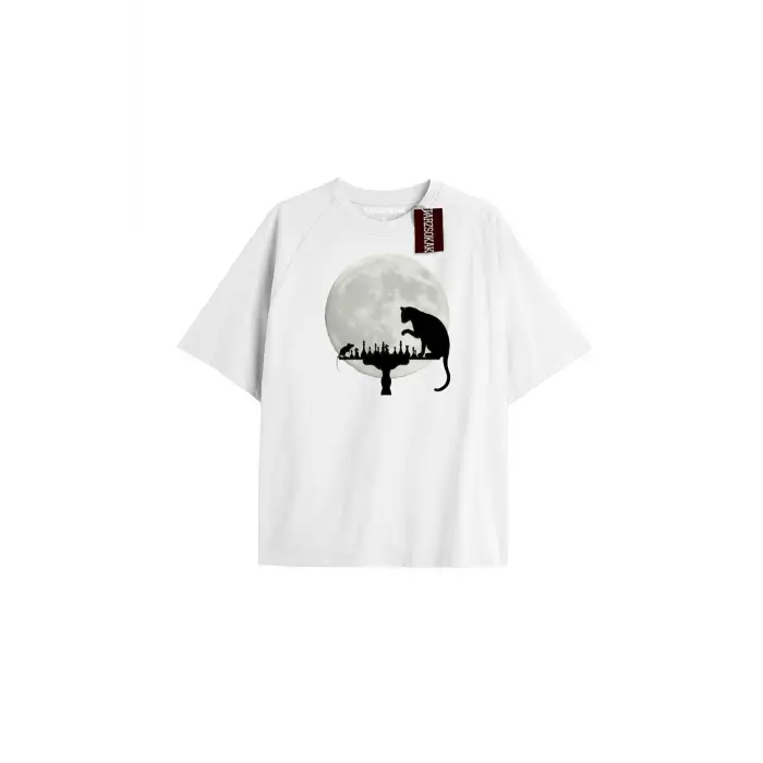 New York Baskılı Oversize Kalıp Unisex T-shirt