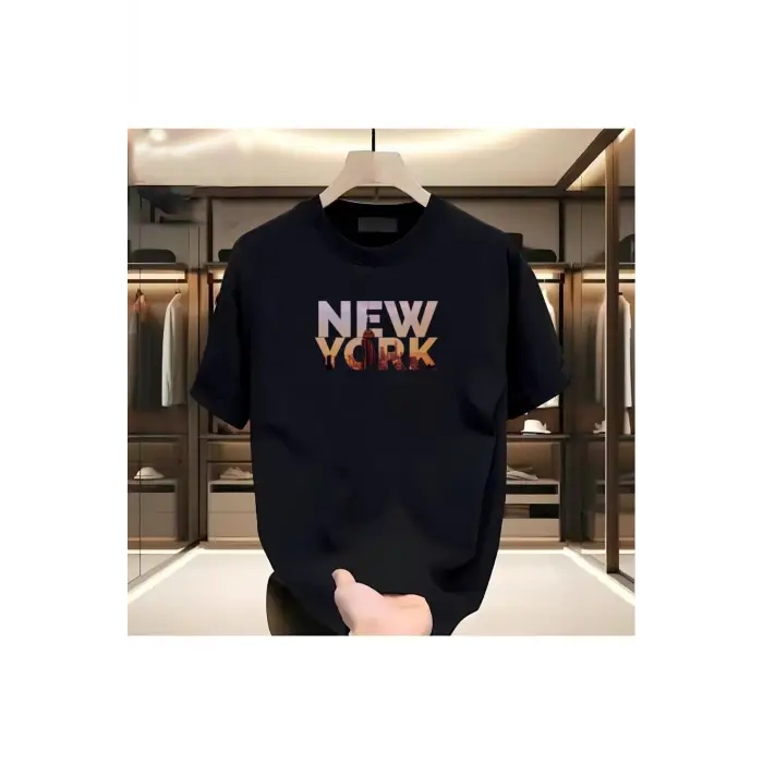 Newyork Baskılı Siyah