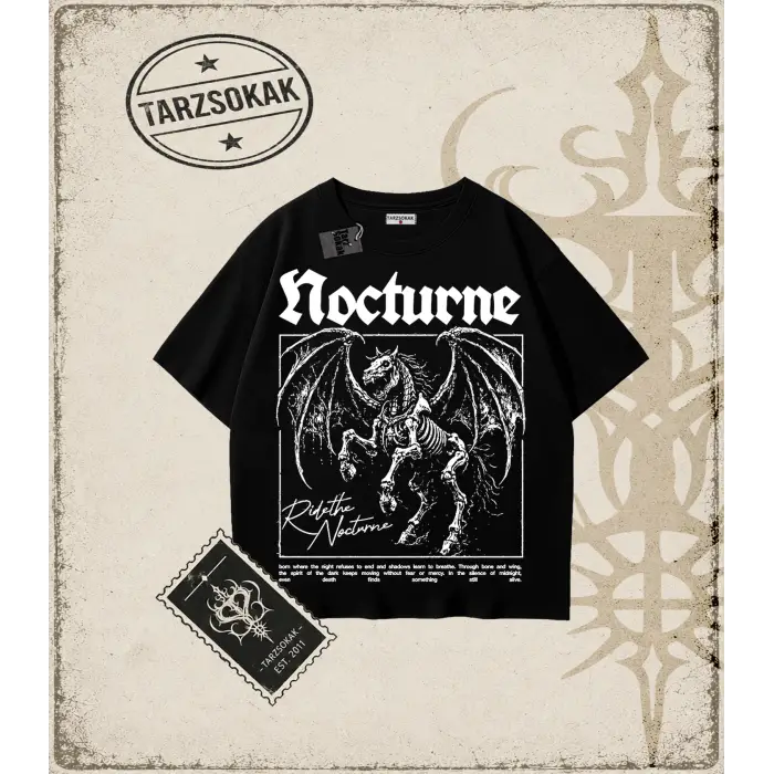 Nocturne Oversize Unisex Tişört