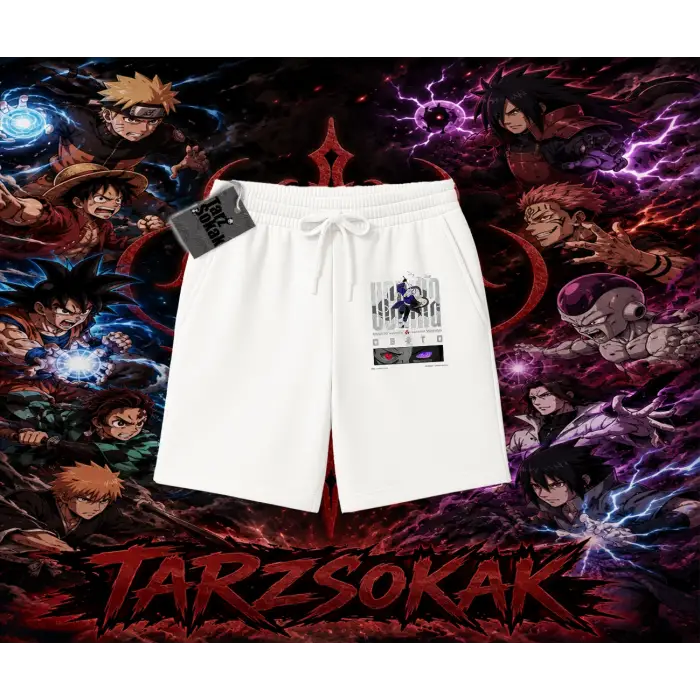 Obito uchiha Naruto Anime Karakteri Unisex Şort Beyaz