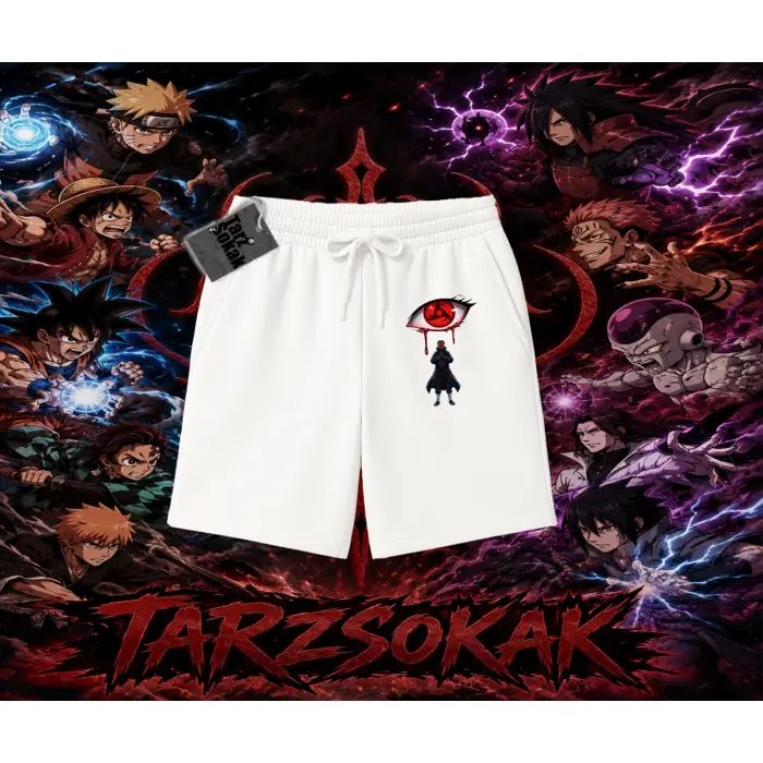 Obito uchiha Naruto Anime Karakteri Unisex Şort Beyaz