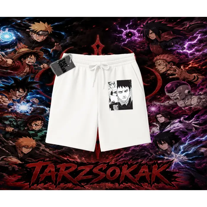 Obito uchiha Naruto Anime Karakteri Unisex Şort Beyaz