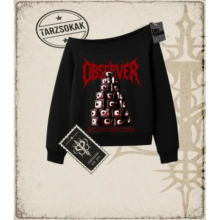 OBSERVER Kadın Kayık Yaka Sweatshirt
