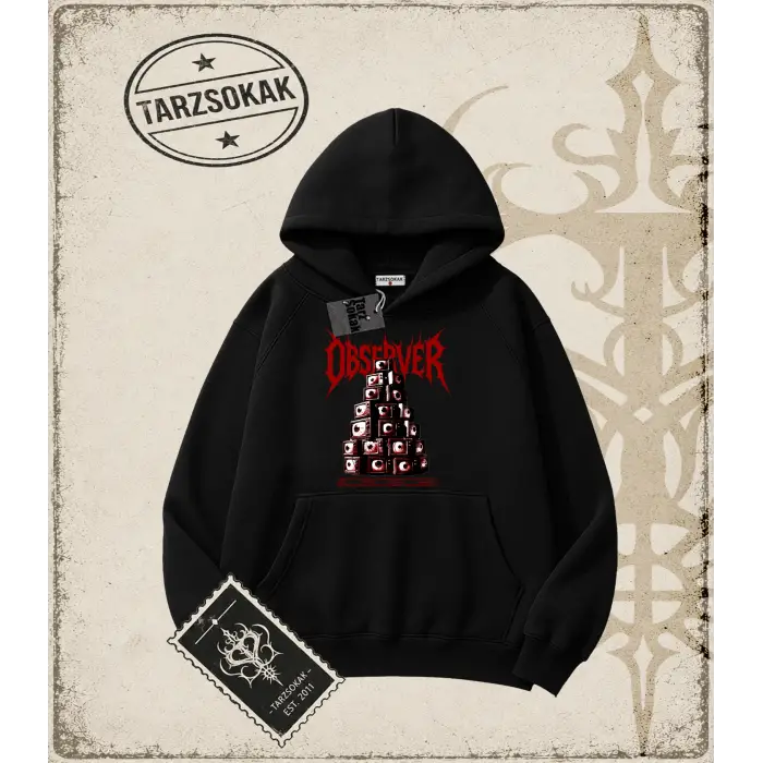 OBSERVER Oversize Unisex Kapşonlu Sweatshirt