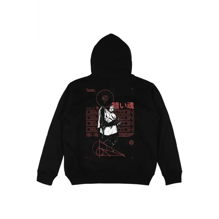 Obsession Siyah Oversize Unisex Kapüşonlu Sweatshirt Hoodie