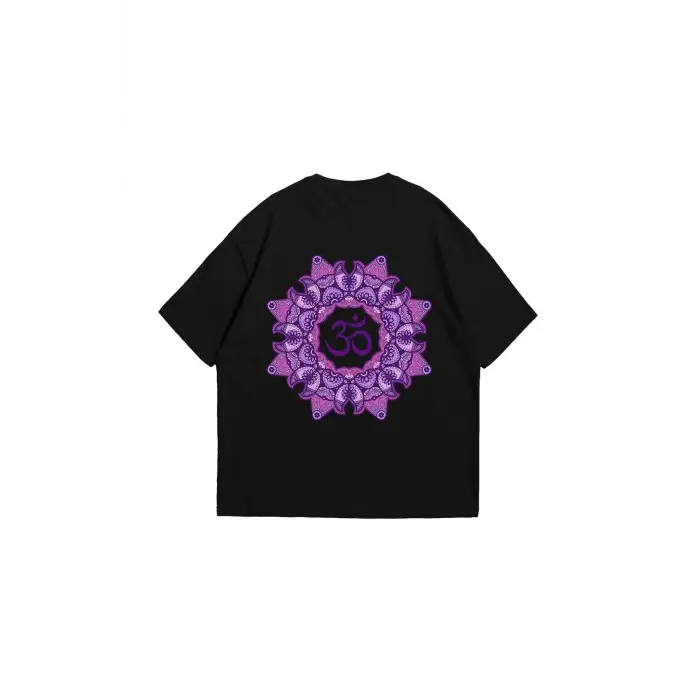 OM Baskılı Oversize Unisex Siyah