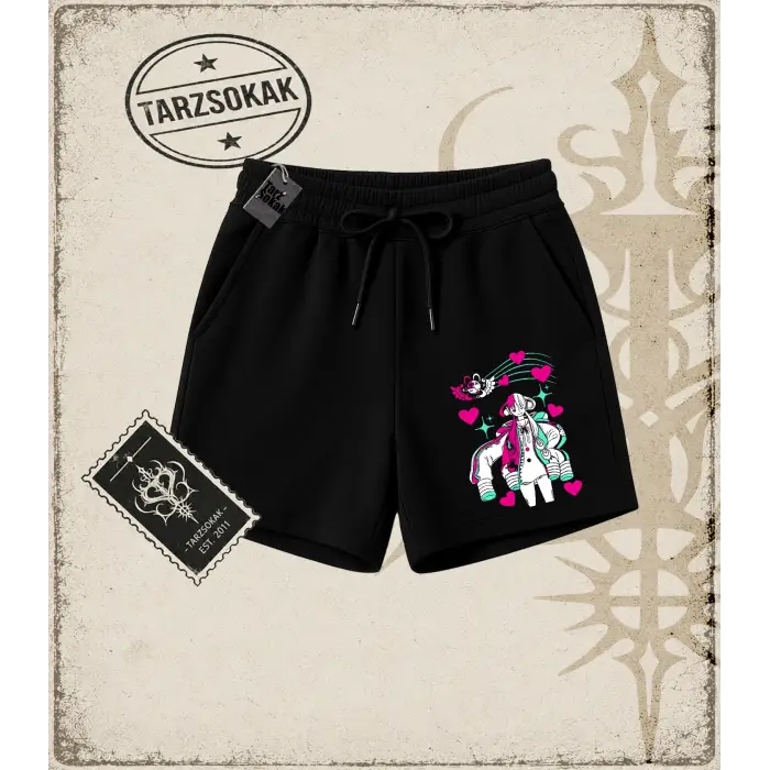 One Piece Anime Karakterleri  Unisex Şort Beyaz