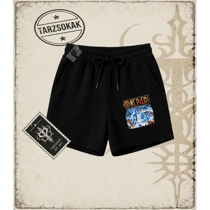 One Piece Anime Karakterleri  Unisex Şort Beyaz