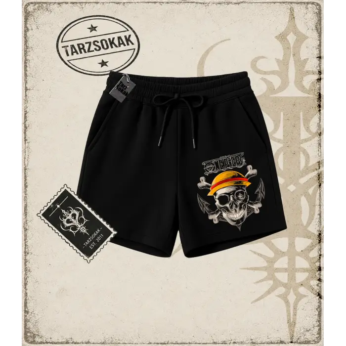 One Piece Anime Karakterleri  Unisex Şort Beyaz