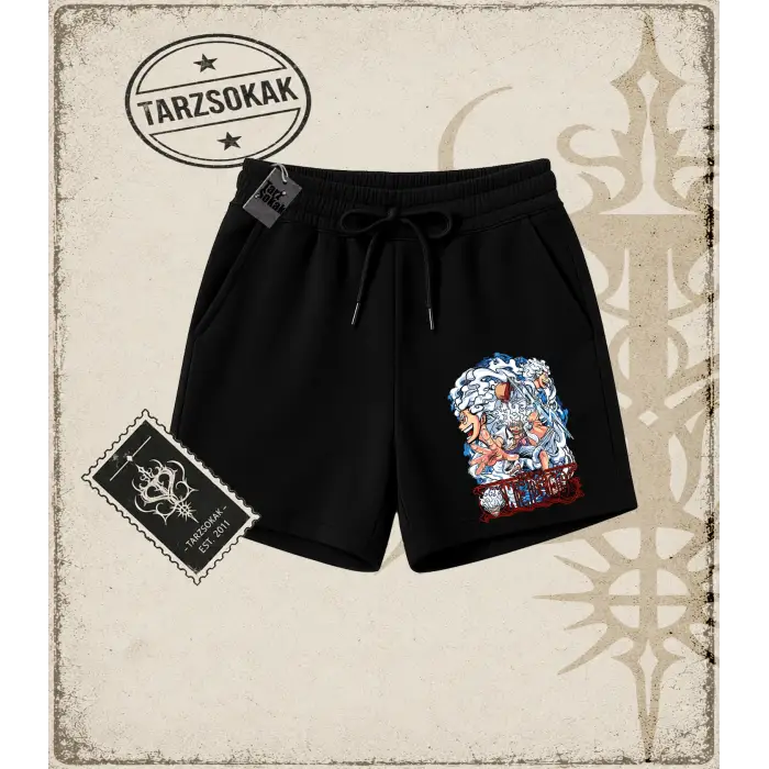One Piece Anime Karakterleri  Unisex Şort Beyaz