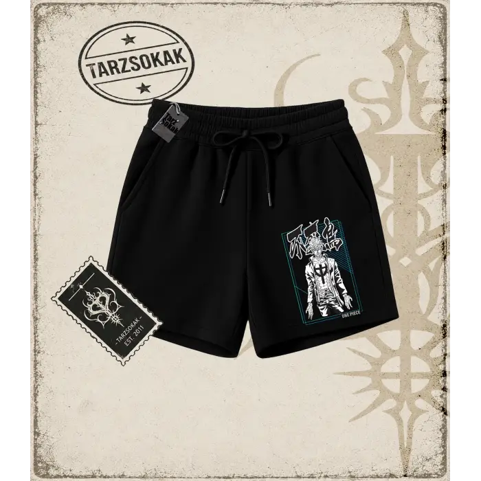 One Piece Anime Karakterleri  Unisex Şort Beyaz