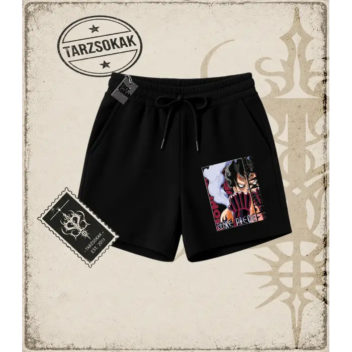 One Piece Anime Karakterleri  Unisex Şort Beyaz