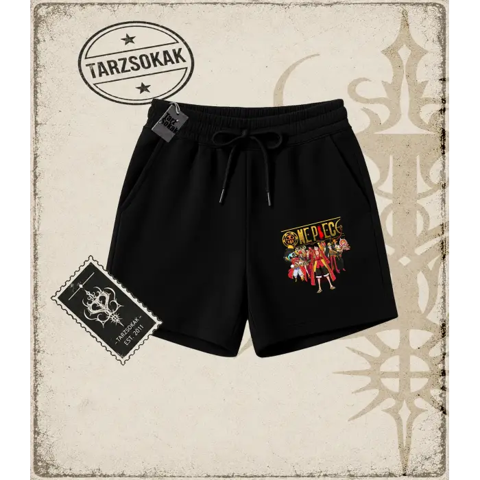 One Piece Anime Karakterleri  Unisex Şort Beyaz