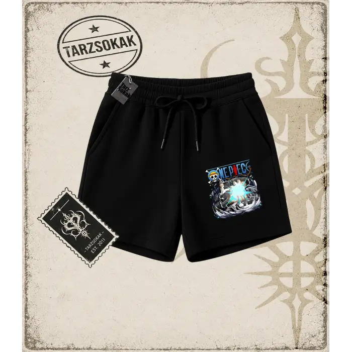 One Piece Anime Karakterleri  Unisex Şort Beyaz