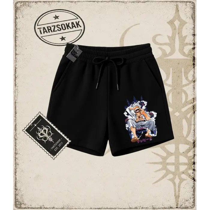 One Piece Anime Karakterleri  Unisex Şort Beyaz