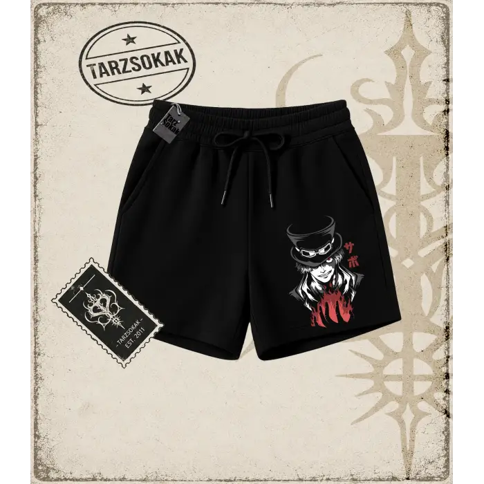 One Piece Anime Karakterleri  Unisex Şort Beyaz